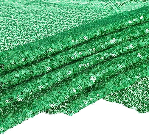 MECCANIXITY Sequin Fabric Green, 4 Yards Length 4.2 Feet Wide Velvet Fabric, Mesh Fabric Full Shiny Sequins Fabric Sewing for Craft Clothes Decoration Deals