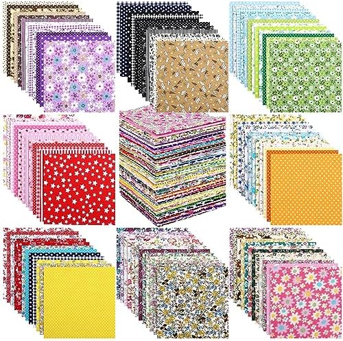 Preboun 1500 Pcs 4 x 4 Inches Cotton Fabric Square Bulk Precut Craft Fabric Bundle Floral Patterns Sewing Quarters Fat Flower Fabric Quilting Patchwork for DIY Craft Sewing Clothing Scrapbooking Deals