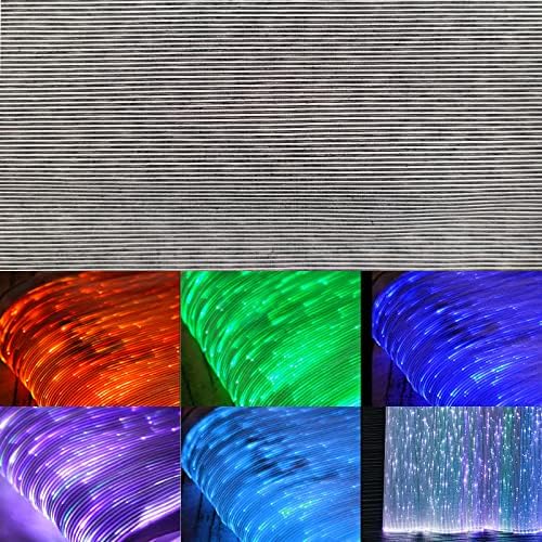 Fiber Optic Fabric,Led Accessories,Led Fiber Optic Mesh Lights for Quilting Sewing Clothes,Fabric with Changeable 7 Colors for DIY Luminous Festival Rave Partyaccessories. (Black(9.84inx 7.87in) Deals